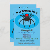 怖い黒い未亡人スパイダーアニメイラストレーション 招待状 (正面/裏面)