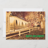 怖い黒とオレンジキャビンウッズハローウィンパーティ 招待状 (正面)