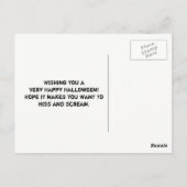 怖い黒猫とスカルハッピーハローウィン ポストカード (裏面)