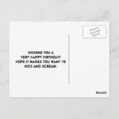 怖い黒猫とスカルハロウィンハッピーバースデー ポストカード (裏面)