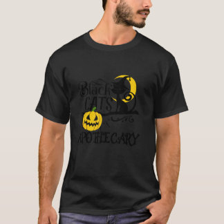 怖い黒猫アポリタリーレトロカボチャハローウィー Tシャツ