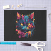 怖い黒猫ハロウィーンデコパージュ 薄葉紙 (クラフト)