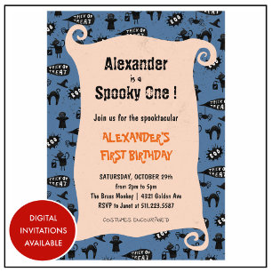 怖い１１月　Spooktacular ハロウィン　１歳の誕生日 招待状
