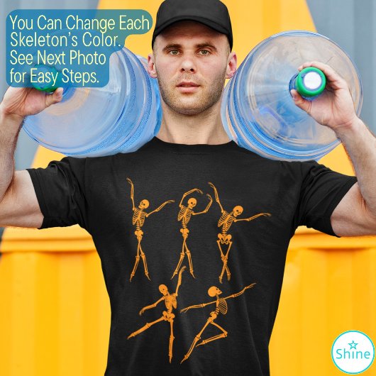 怖い5おもしろい踊り骨格ハッピーハローウィン Tシャツ