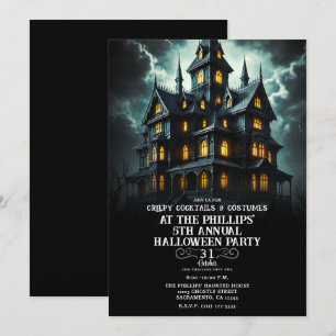 怖い　お化け屋敷　ハロウィンパーティ 招待状