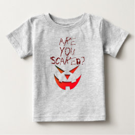 怖い？ハッピー ハロウィン かぼちゃの顔 ベビーTシャツ