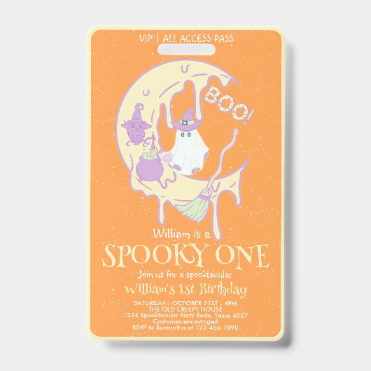 怖い ハロウィン 一人 男の子 名前 子供 ハロウィン 初誕生日 バッジ (正面)