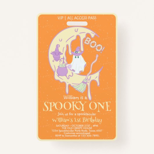 怖い ハロウィン 一人 男の子 名前 子供 ハロウィン 初誕生日 バッジ (正面)