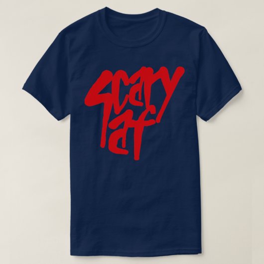 怖いAfレッド文字 Tシャツ (デザイン正面)