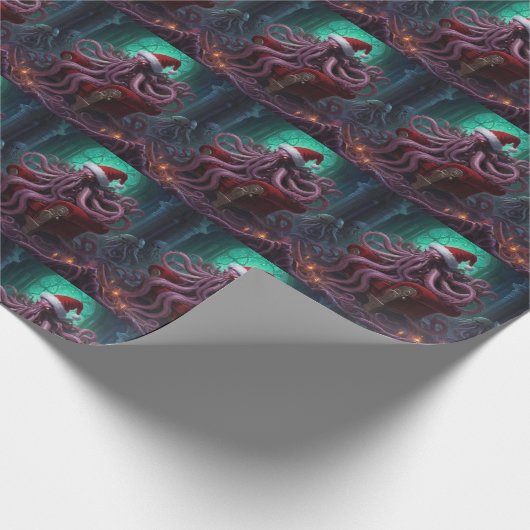 怖いCthlhuホラーラーブクラフトクリスマス ラッピングペーパー (角)