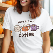 怖いTil私はコーヒーレトロハロウィーン トライブレンドＴシャツ