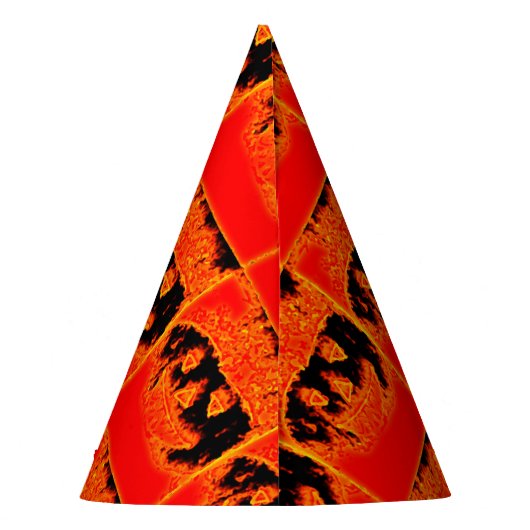 怖おもしろいいオレンジの炎ハロウィーンカボチャ パーティーハット (裏面)