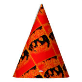 怖おもしろいいオレンジの炎ハロウィーンカボチャ パーティーハット (左)