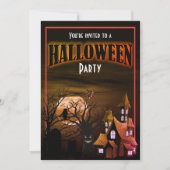 怖おもしろいいハローウィンパーティ招待状 招待状 (正面)