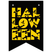 怖おもしろいい黒猫こうもりウィッチハット文字ハロウィン バンティングフラッグ (第3の旗)