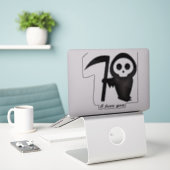 怖おもしろいい シール (デスク上のノートパソコン)