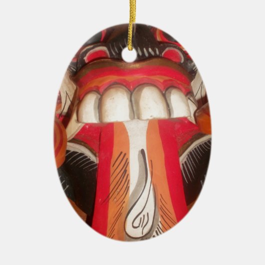 怖おもしろい舌ア風変わりジアのハロウィーン驚くべき セラミックオーナメント (正面)