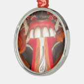 怖おもしろい舌ア風変わりジアのハロウィーン驚くべき メタルオーナメント (左)