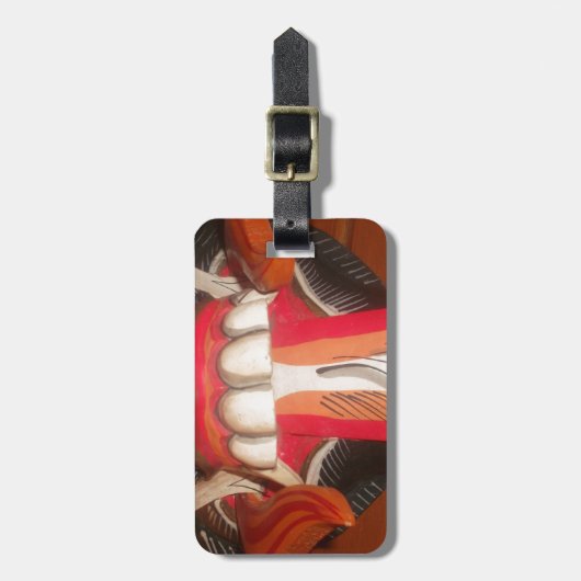 怖おもしろい舌ア風変わりジアのハロウィーン驚くべき ラゲッジタグ (正面縦)