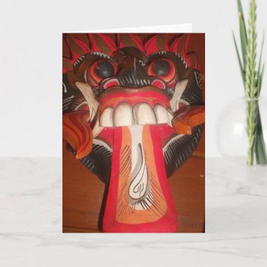 怖おもしろい舌風変わりハロウィーンマスク カード (正面)