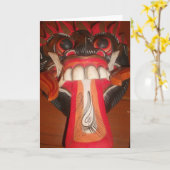 怖おもしろい舌風変わりハロウィーンマスク カード (黄色い花)