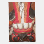 怖おもしろい舌風変わりハロウィーンマスク キッチンタオル (縦)