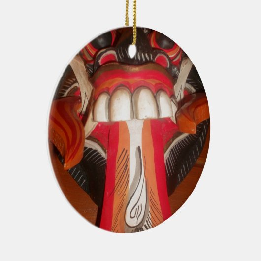 怖おもしろい舌風変わりハロウィーンマスク セラミックオーナメント (右)