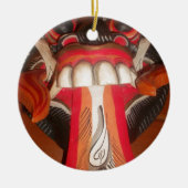 怖おもしろい舌風変わりハロウィーンマスク セラミックオーナメント (正面)