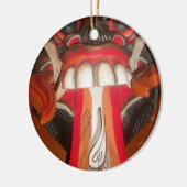 怖おもしろい舌風変わりハロウィーンマスク セラミックオーナメント (左)