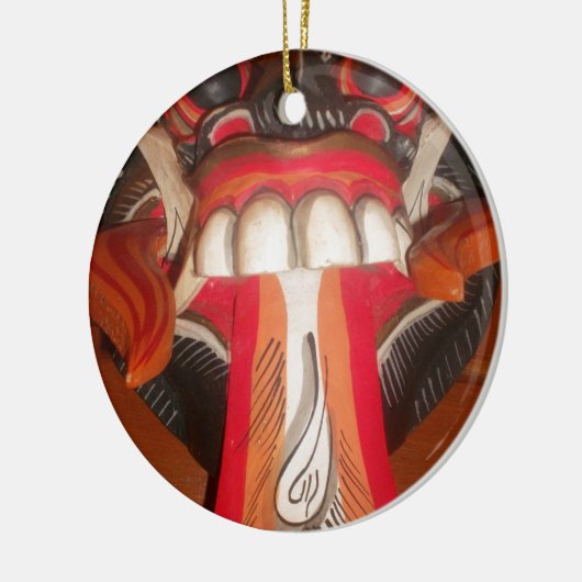 怖おもしろい舌風変わりハロウィーンマスク セラミックオーナメント (左)