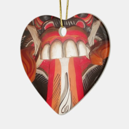 怖おもしろい舌風変わりハロウィーンマスク セラミックオーナメント (左)