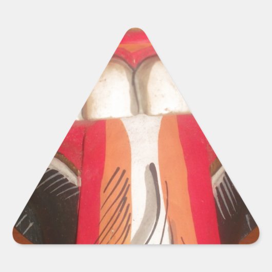 怖おもしろい舌風変わりハロウィーンマスク 三角形シール (正面)