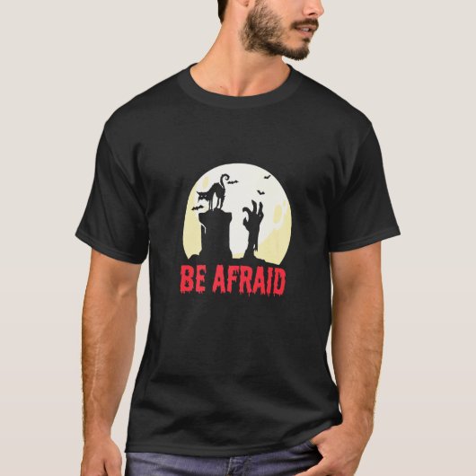 怖がってネココウモリ Tシャツ (正面)