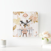 怖がって、とにかく行う スクエア壁時計 (ホーム)