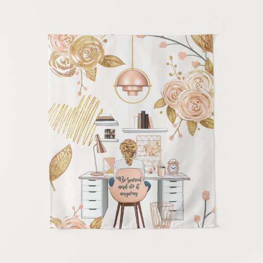 怖がって、とにかく行う タペストリー (正面)