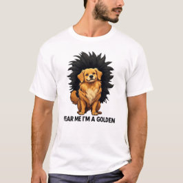 怖がって ゴールデンレトリバーだよ Tシャツ