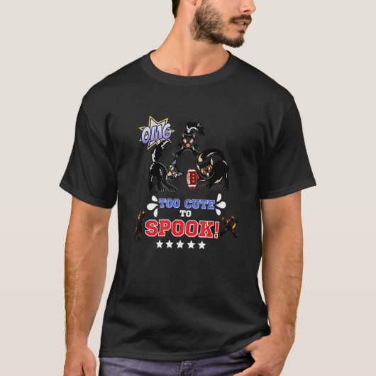 怖がらせるにはかわいすぎる猫のフットボール Tシャツ (正面)
