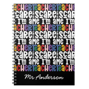 怖がらせるわけにはいかん先生タイポグラフィギフトTシャツ ノートブック