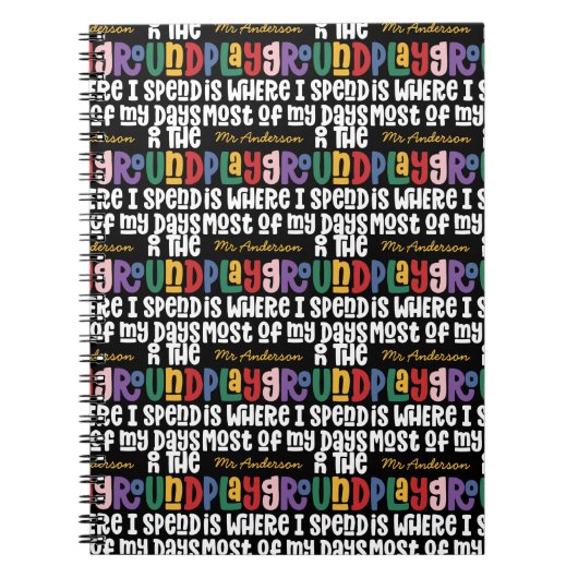 怖がらせるわけにはいかん先生タイポグラフィギフトTシャツ ノートブック (正面)