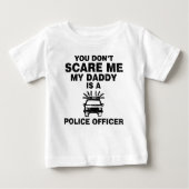 怖がらせる気はないパパは警察官だ ベビーTシャツ (正面)