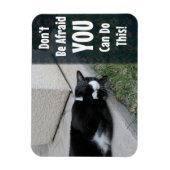 怖がらないで猫やる気を起こさせることわざ マグネット (縦)