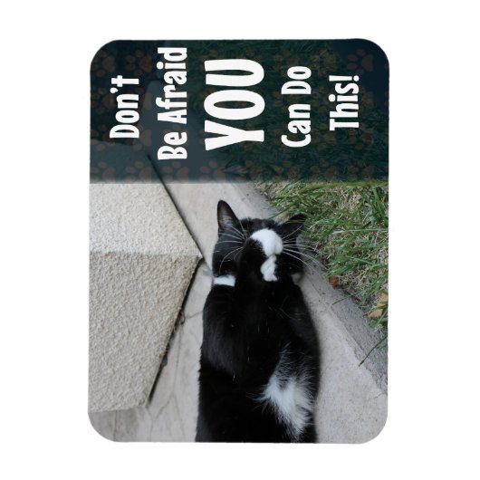 怖がらないで猫やる気を起こさせることわざ マグネット (縦)