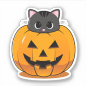 怖がらない猫のビニール切り出し シール (正面)