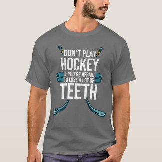 怖がりならアイスホッケーするな スポーツ アイス ビンテージ Tシャツ