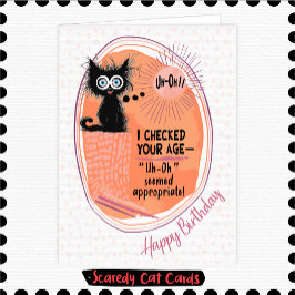 怖がり猫の"あらまあ" 誕生日 カード