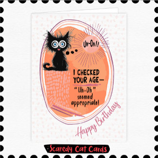 怖がり猫の"あらまあ" 誕生日 カード