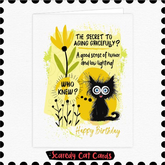 怖がり猫の"老化の秘密" 誕生日 カード
