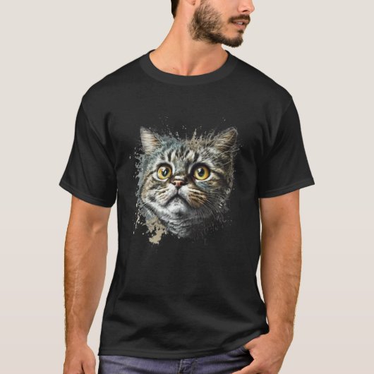 怖がり猫 スケアードキャット 4 Tシャツ (正面)