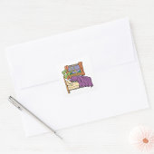 怖がる子供が毛布に隠れてる スクエアシール