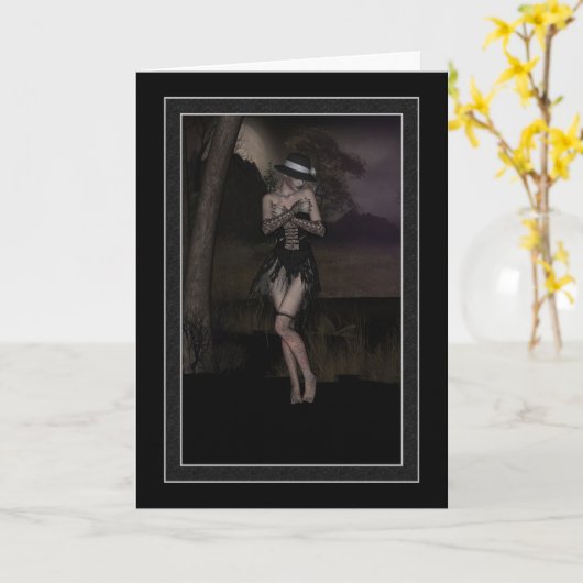 怖がる カード (黄色い花)